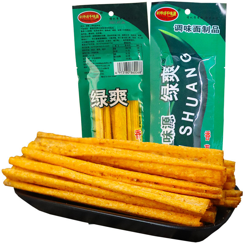 千味源绿爽香葱味辣条麻辣棒儿时怀旧童年校园休闲零食8090后辣片