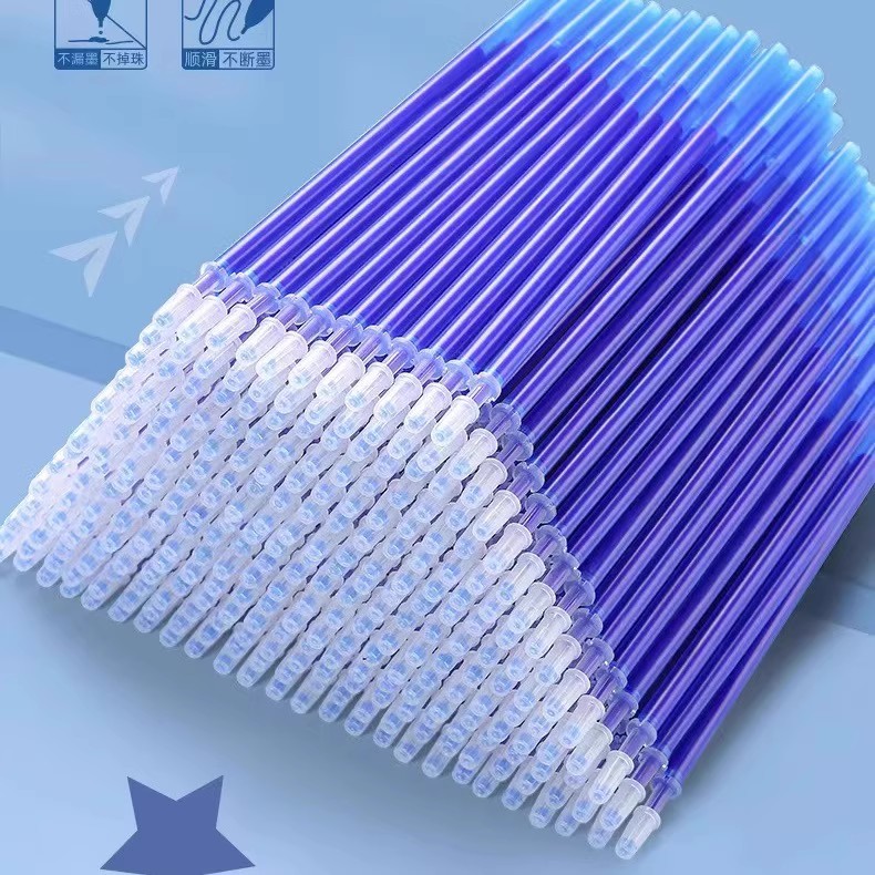 100Pcs Erasable Pen Crystal Blue Black 0.5 Hot Erasable Gel Pen Refill Primary School Student Stationery Supplies Wholesale