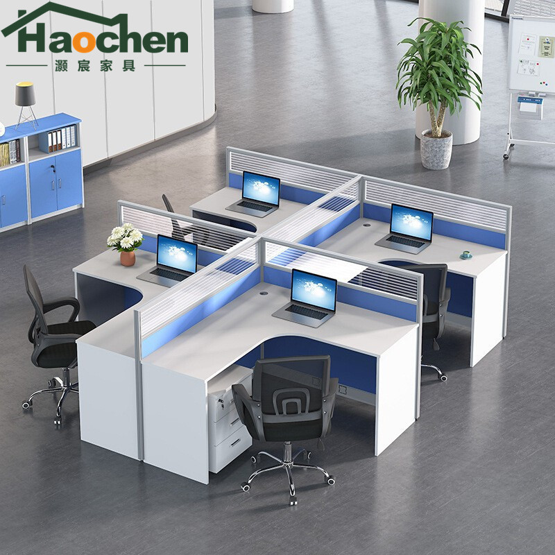 Guangzhou L-shaped office desk and chair card seat 4-person office Card seat screen table partition 6-person staff arc-shaped computer desk Guangzhou L-shaped office desk and chair card seat 4-person office Card seat screen table partition 6-person staff arc-shaped computer desk