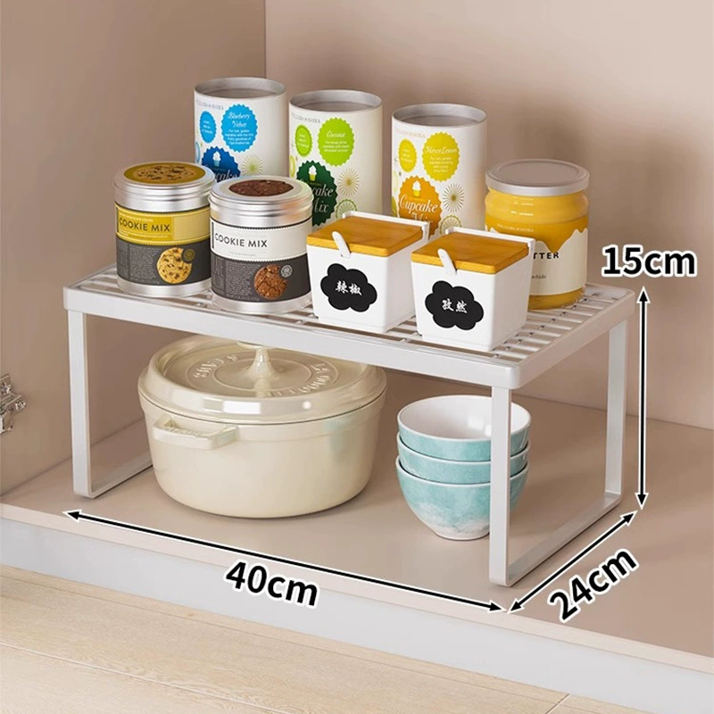 Kitchen Cabinet Shelf Organizer Rack, Multi-Size Desktop & Cabinet Storage