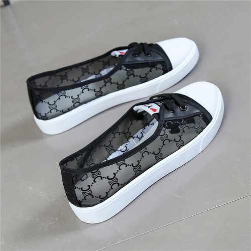 White shoes women's mesh shoes 2024 spring and summer new versatile autumn mesh breathable soft-soled canvas shoes female students' sneakers