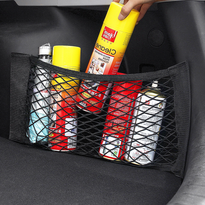 Car Trunk Net Pocket Storage Organizer Magic Tape Car Storage Bag Car Fire Extinguisher Fixed Storage Net