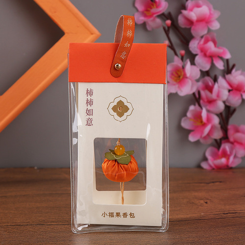 Persimmon Sachet Peace Talisman Handmade Gift Embroidered School Bag Wardrobe Hanging Decoration Handmade Hanfu Persimmon Persimmon Ruyi Sachet