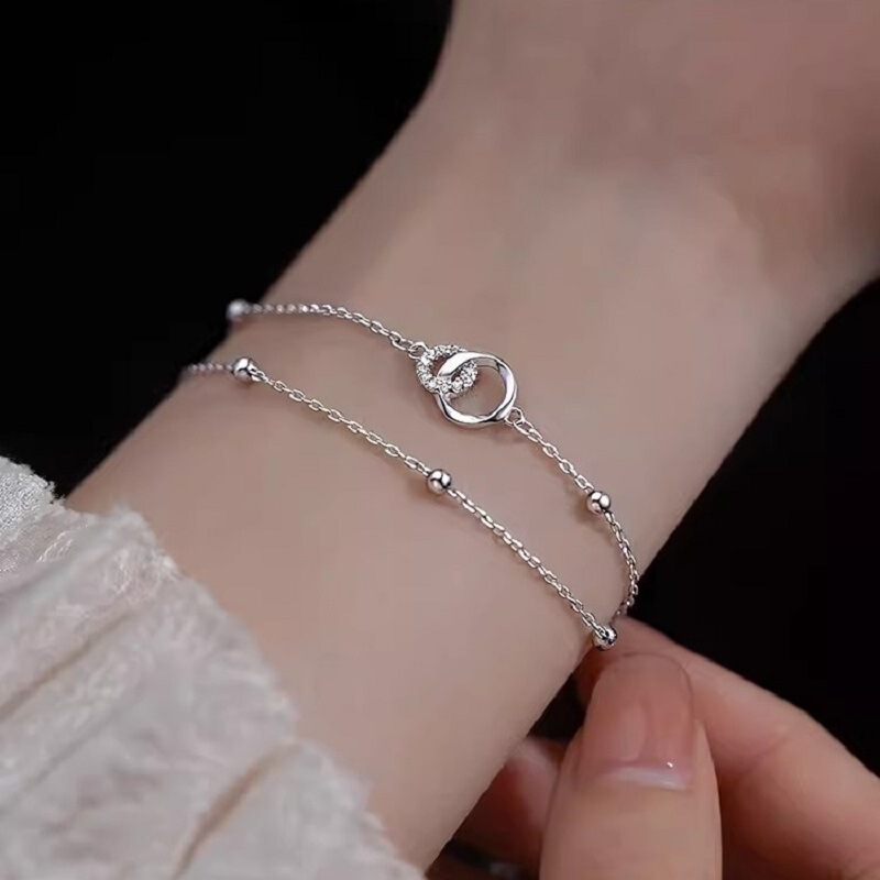 S925 Sterling Silver Ring Bracelet for Women, Niche Design, High-End Feel, Friendship Bracelet, Light Luxury Bracelet, Minimalist