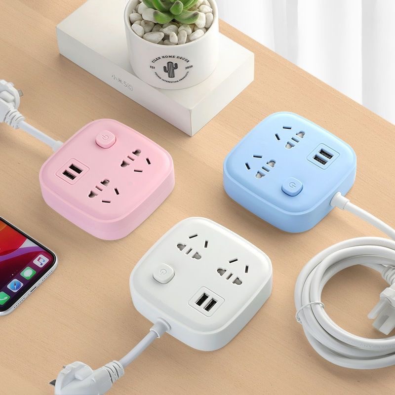 插板带线 创意 usb 可爱 多功能智能插座插排USB板电插头拖接线板