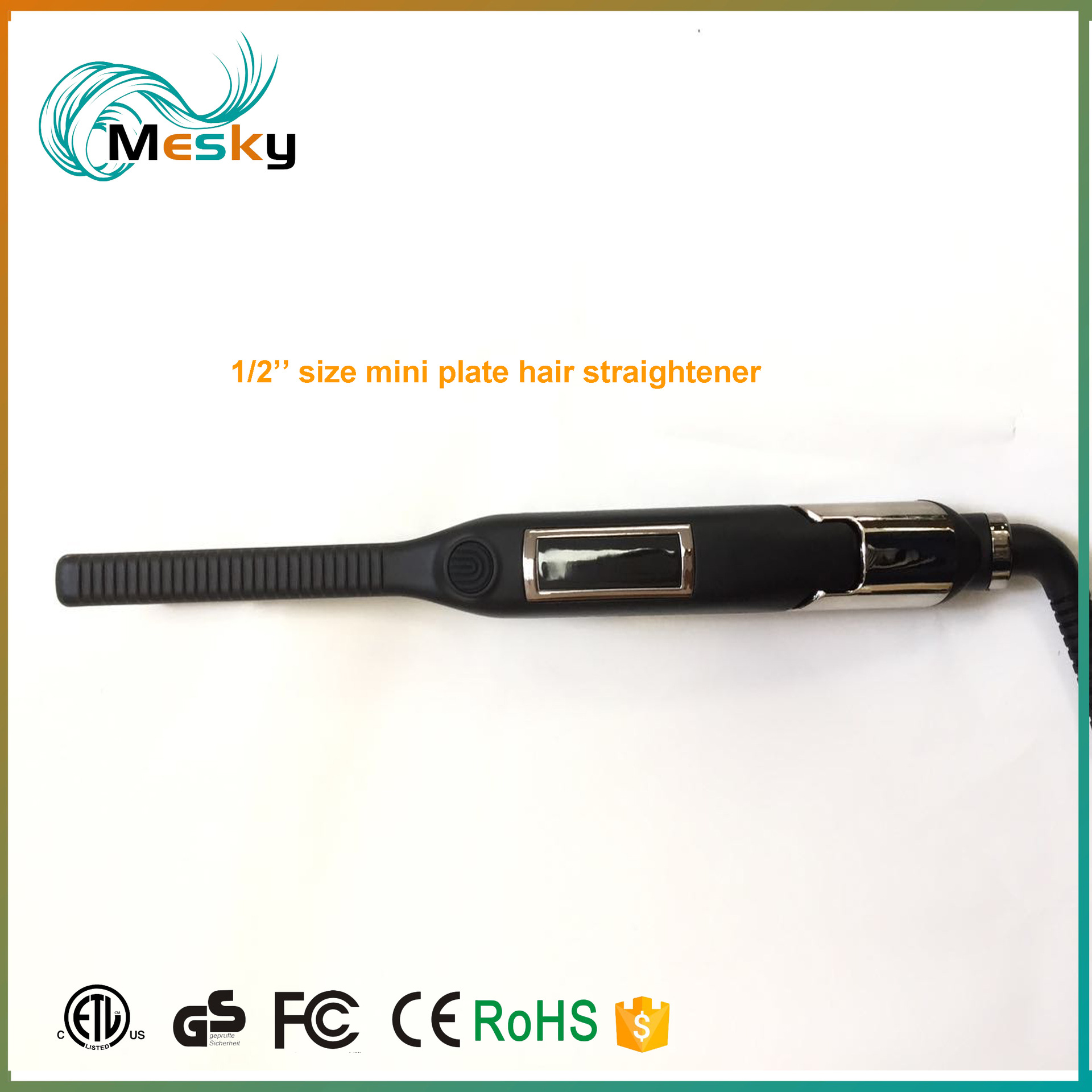 MESKYCetl Max热卷发器和直发器2合1直发膏1/4英寸短男士直发器