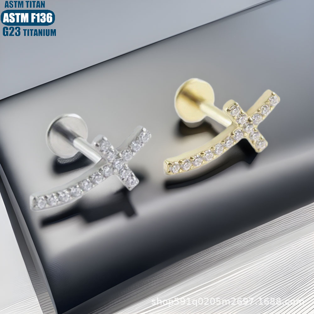 Labret piercing jewelry detail image
