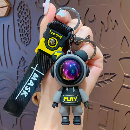 Creative Cartoon Play Lightning Bear Keychain Female Exquisite Couple Doll Pendant Car Bag Pendant Small Gift