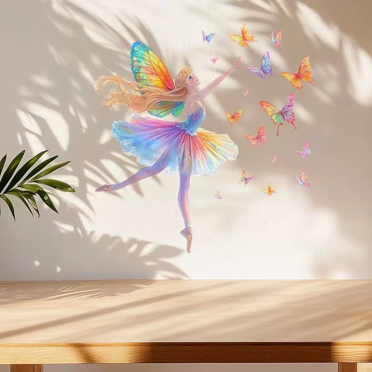 卡通精灵女孩夜光手帐开关盒客厅灯开关卧室儿童房家居装饰免胶