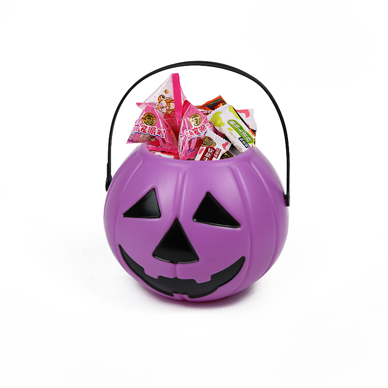 Decoraciones nocturnas de bar de Halloween para niños portátiles gran, mediano y pequeño cubo de calabaza lámpara de calabaza lata de calabaza