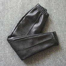 加绒加厚pu皮洋气保暖裤女孩儿童女童裤子2024秋冬季新款宝宝皮裤