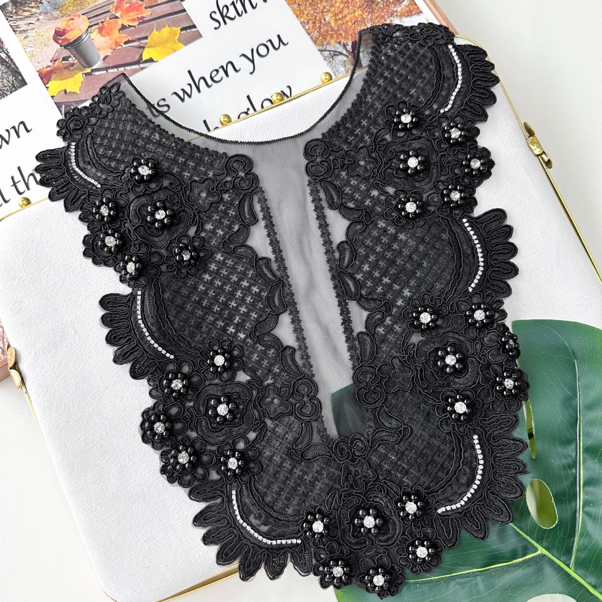 Accesorios de collar de ogan blanco DIY hechos a mano accesorios de prenda de vestir de encaje de cuello falso image 3