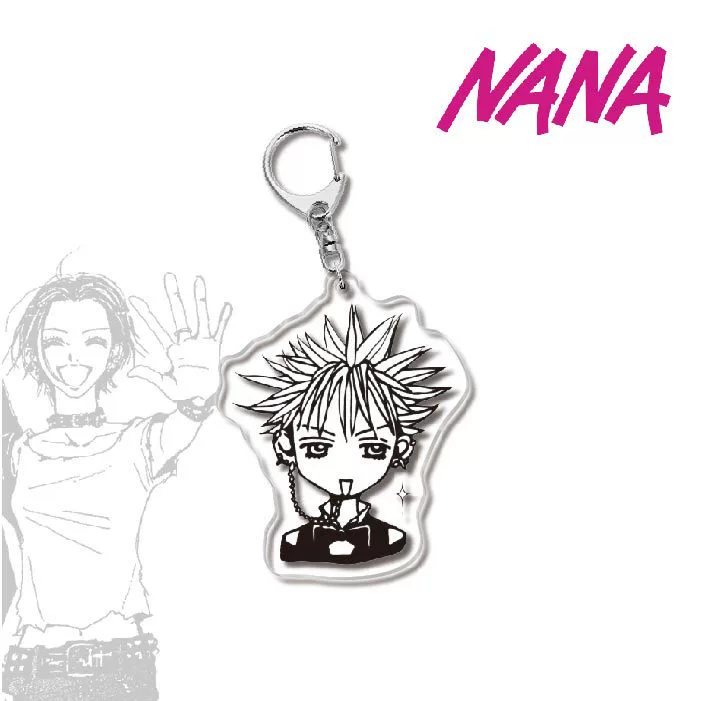 Keychain (NANA) double‑sided printed, translucent membrane, metal ring, assorted designs