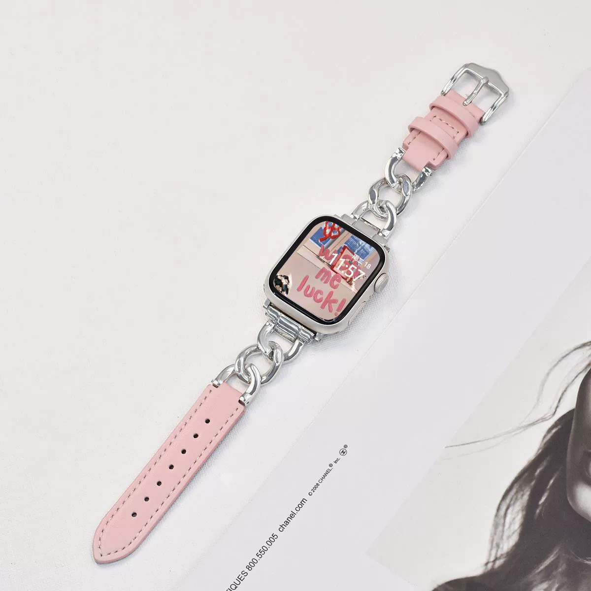 Подходит для Apple Watch S10 Ultra, ремешок для маленького аромата iWatch987654, деним цепочка