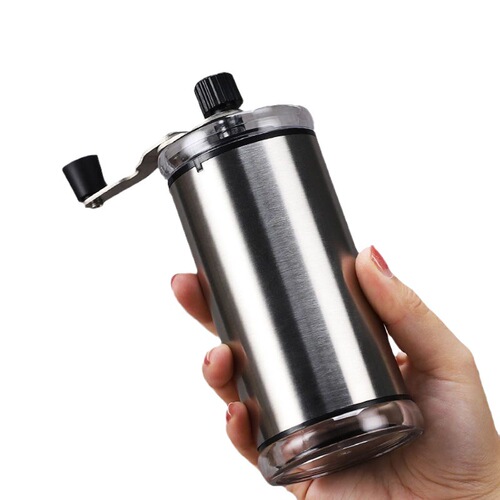 Custom private-label stainless steel hand-crank coffee machine, a household coffee bean grinder, water-resistant hand-cranked coffee mill