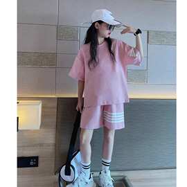 女童夏季套装韩版女大童网红炸街运动穿搭初中生时尚女孩短袖衣服