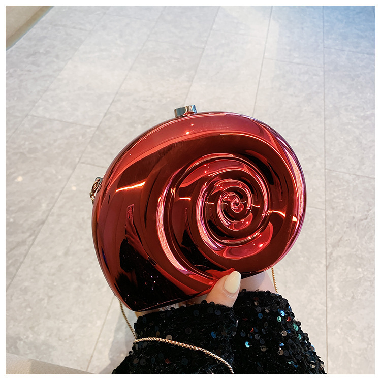 Nueva bolsa de cena de mujer creativa caracol concha de acrílico bolsa de mano personalidad brillante bolsa de noche