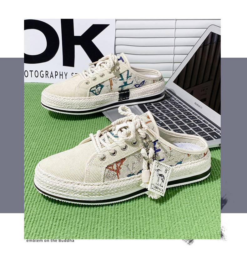 Scarpe da pescatore casual da uomo, alla moda, estive, in paglia intrecciata, con un piede solo, pigre, nuovo articolo 2024_voghion.com