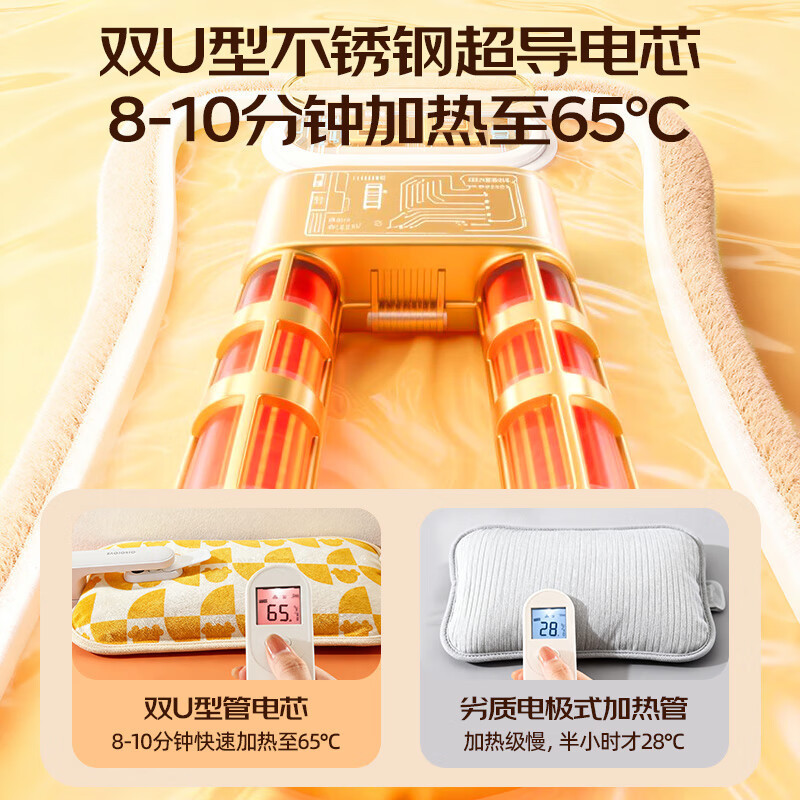 Zhigao bolsa de agua caliente, bolsa de agua caliente recargable, bolsa de agua caliente a prueba de explosiones, bolsa de calentamiento eléctrico, bolsa de calentamiento eléctrico de peluche gruesa.