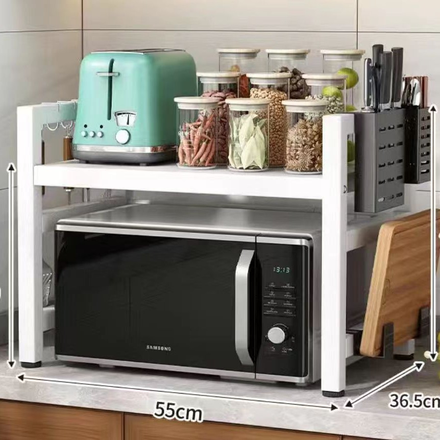 단일 레이어 흰색 전자 레인지 스토리지 랙