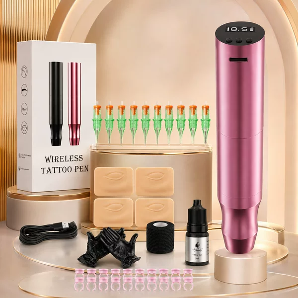 P10 Wireless Tattoo Embroidery Set, Lip Tattoo and Eyebrow Tattoo All-In-One Machine Training Novice Practice Beauty Instrument
