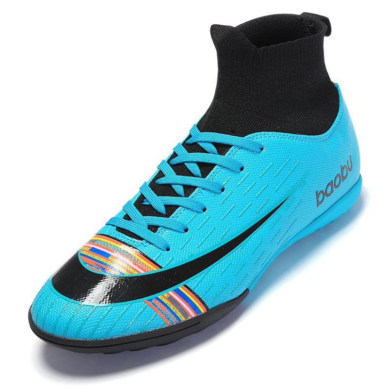 TF césped artificial AG nail Youth leather Foot competition Training 23 cross-border High-top zapatos de fútbol para hombres y mujeres uñas rotas