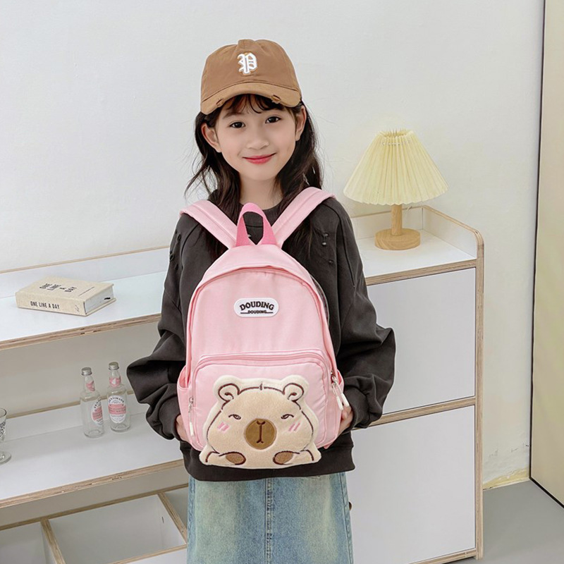 Cute mochila escolar para niñas jardín de infantes Capibara mochila infantil caricatura preescolar mochila para niños pequeños