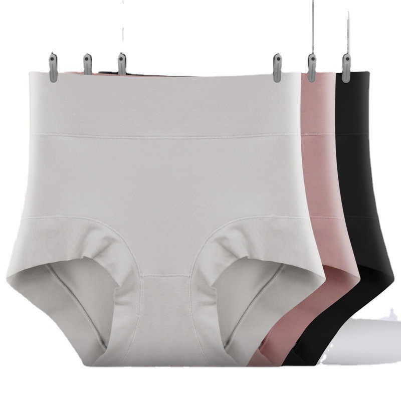 Ropa interior de algodón de cintura alta de las nuevas mujeres 60 algodón peinado más tamaño algodón entrepierna antibacteriano vientre contracción cadera levantamiento escritos