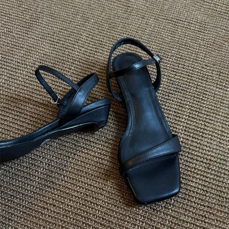Minimalistic retro summer sandals with a strap