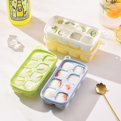 Ice cube mold soft glue household homemade ice tray ice cream refrigerator ice cube maker ice box with lid ice cube artifact