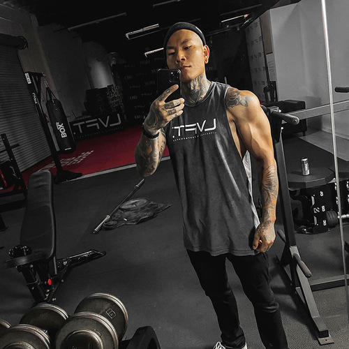 New quick-drying sports vest men's fitness outdoor casual elastic loose water-absorbent and sweat-wicking vest trendy brand workout clothes