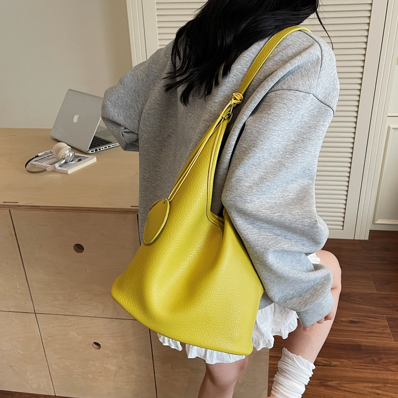 韩系休闲慵懒风包包女2025新款简约百搭大容量通勤单肩斜挎托特包|undefined