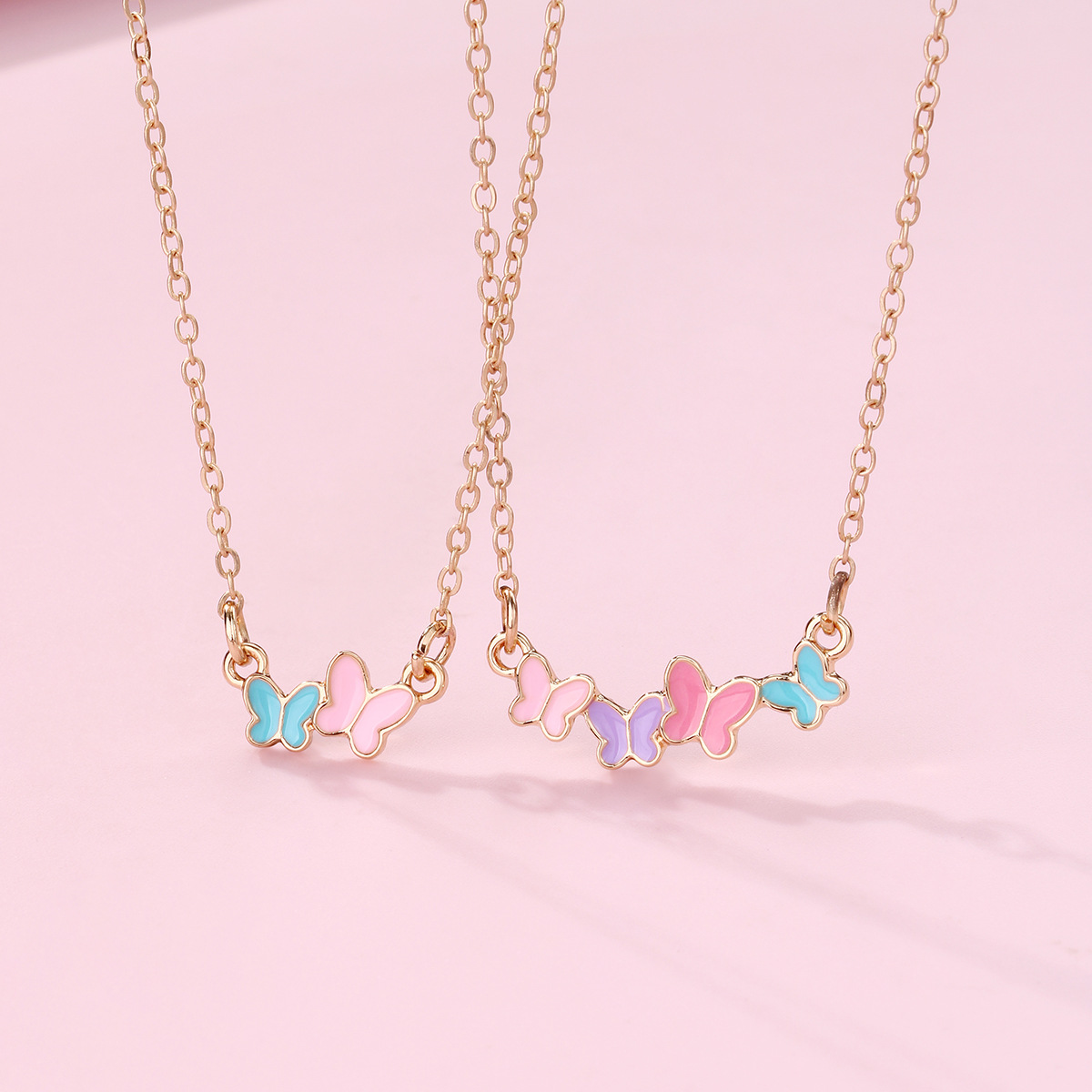 12g Weight Necklace Classification 1 Set Quantity Daily Occasion Alloy Material Butterfly Pattern Kid'S Gender Plating Design Cute, Sweet Style Cute Sweet Butterfly Alloy Plating Kid'S Necklace 3