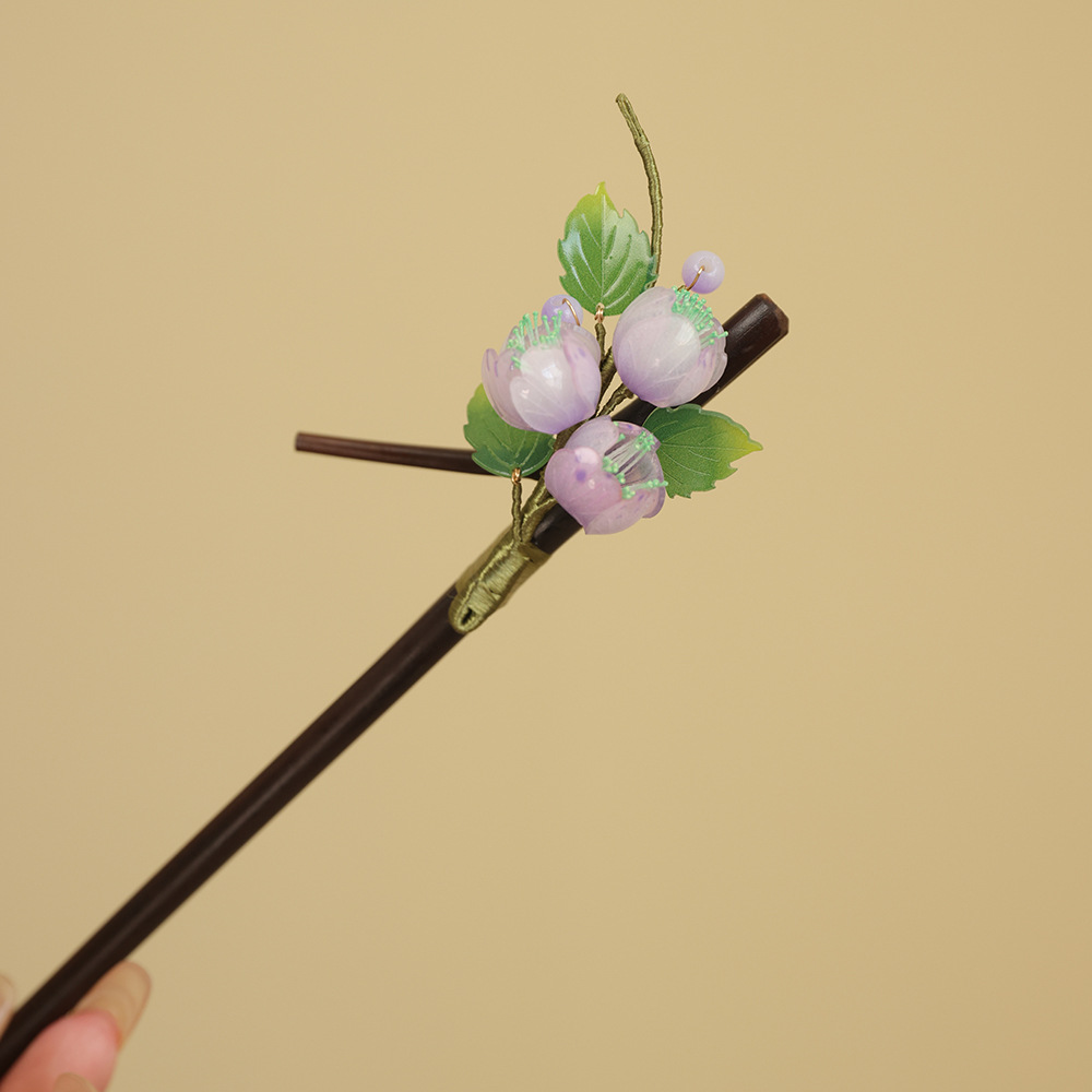 Nuevo estilo antiguo clip de cabello de bambú clip de cabello de bambú natural clip de cabello de flores de contracción térmica clip de cabello de ropa china adornamiento de cabello super xiang cheongsam accesorios