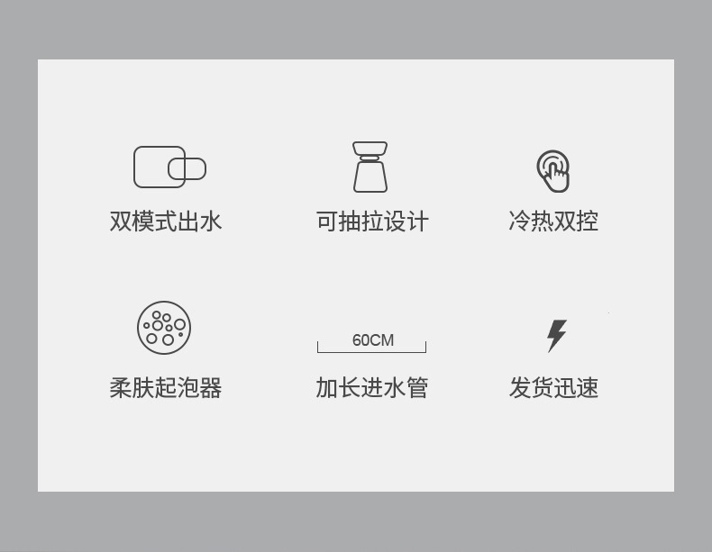 Black kitchen pull-out faucet, dual-mode hot and cold water outlet for the sink, foreign trade gun gray Grohe faucet details Picture