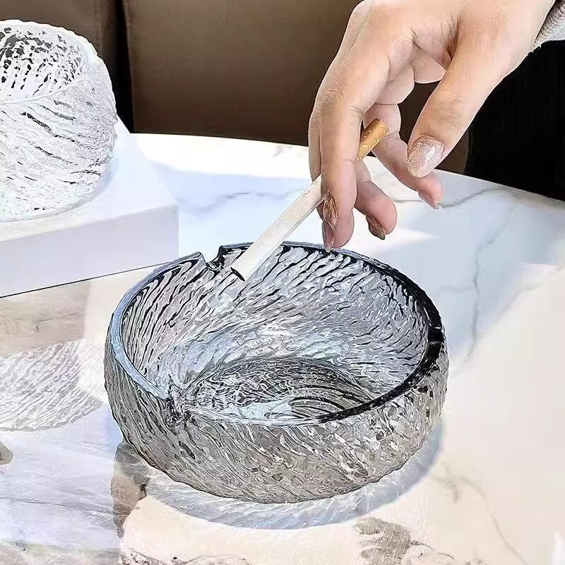軽豪華灰皿家庭用ビジネス高颜値ガラス灰皿汚れに強いファッションアイデア大容量オフィス灰皿|undefined