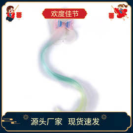 欧美新款万圣节节日氛围感装饰 粉蓝色蝴蝶结假发发夹