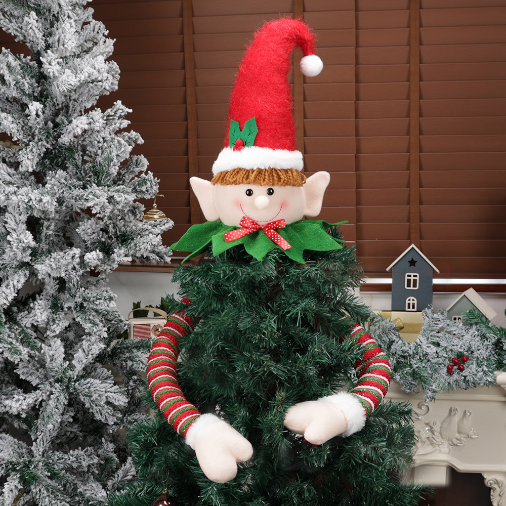 árbol de Navidad estrella de muñeca creativa árbol de Navidad estrella de Santa Claus genio muñeco de nieve colgante decoración de ventanas de Navidad