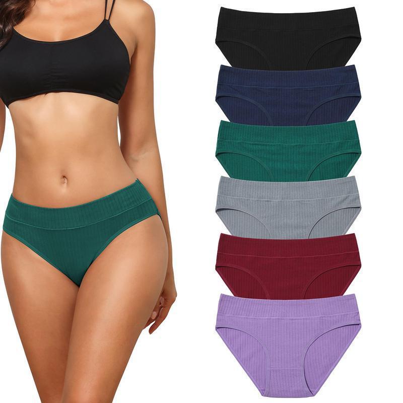 New Cross-Border Export Panties Women's Cotton Low-Waist Underwear Mid-Waist Large Size Underwear