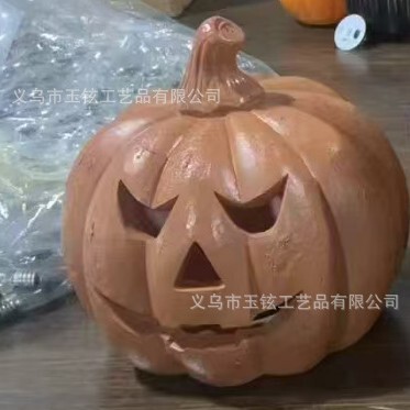 跨境爆款Handmade Terracotta Jack O' Lantern树脂南瓜灯南瓜灯|undefined