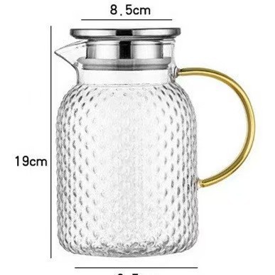 Jarra de agua fría de vidrio de borosilicato alto, tetera resistente al calor, juego de lujo, recipiente para granos de arroz, jarra para preparación en frío.