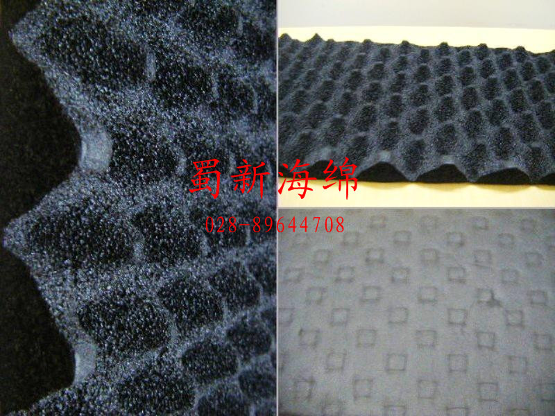 厂家供应黑色波浪鸡蛋海绵/吸音隔音海绵波浪隔音海绵