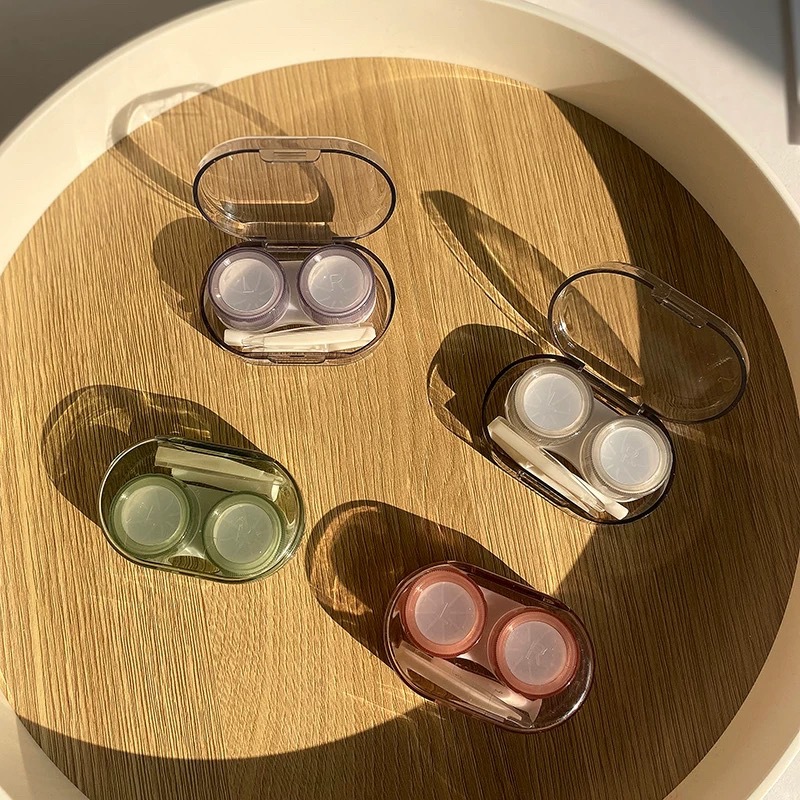 透感色彩隐形眼镜盒便携小巧简约美瞳盒子护理收纳伴侣盒