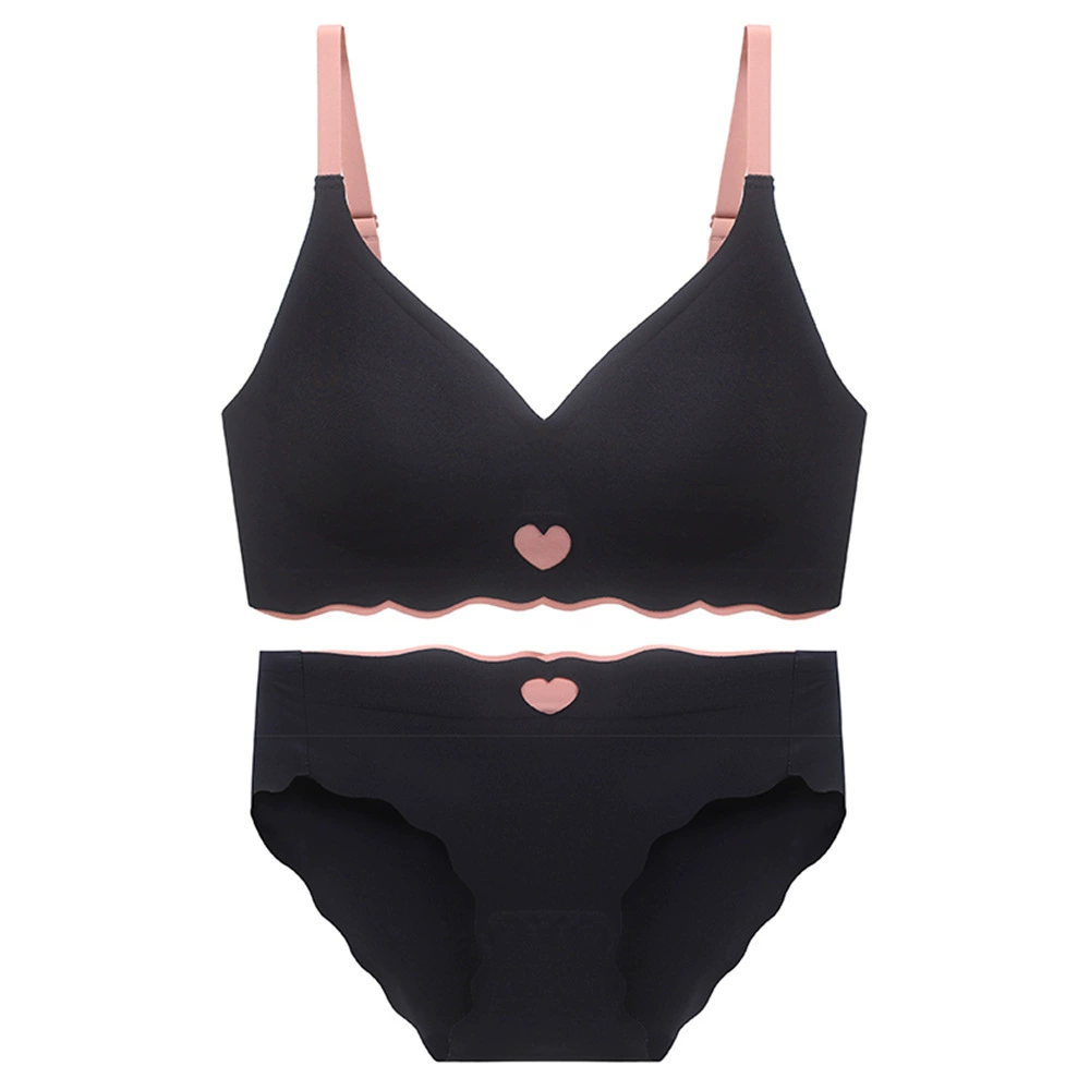 Thin underwear, supporting push up bra, wireless bra, set
