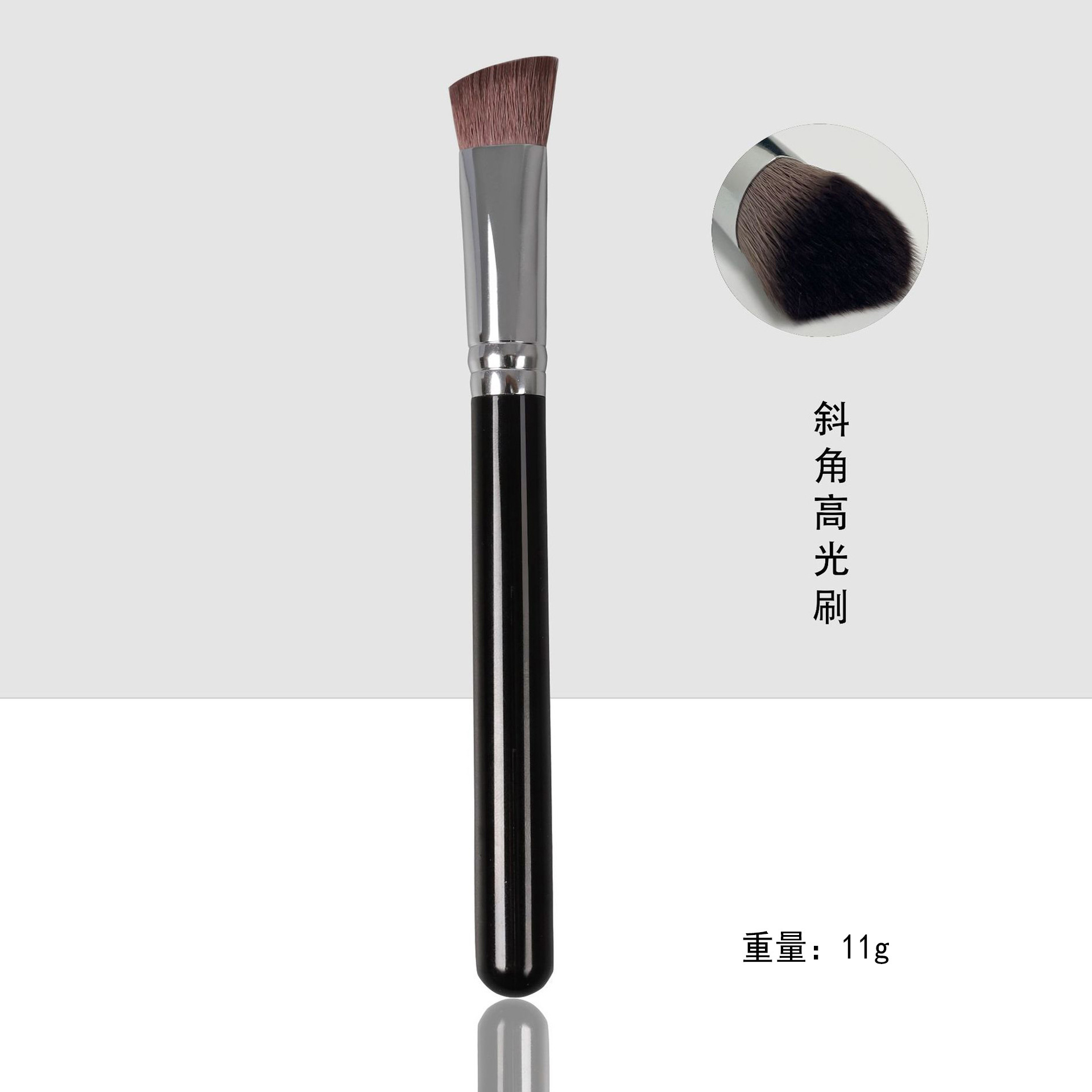 Cepillo de hierro de triángulo oblicuo cepillo de resaltado cepillo de lacrimal de la cara cepillo de ojos sin marcas no comer polvo cepillo de base cepillo de blanqueador