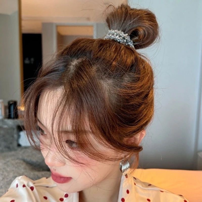 シンプルな気質の女性用輝くダイヤモンドヘアバンド 2025 新しいハイエンドブレスレットヘアロープ高弾性ゴムバンドポニーテールヘッドロープ|undefined