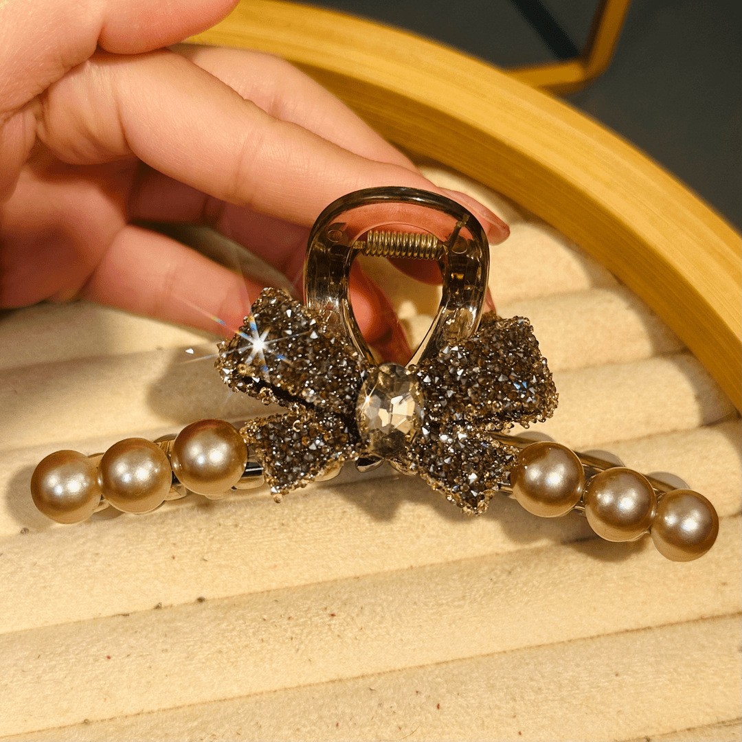 11cm 샴페인 진주 리본