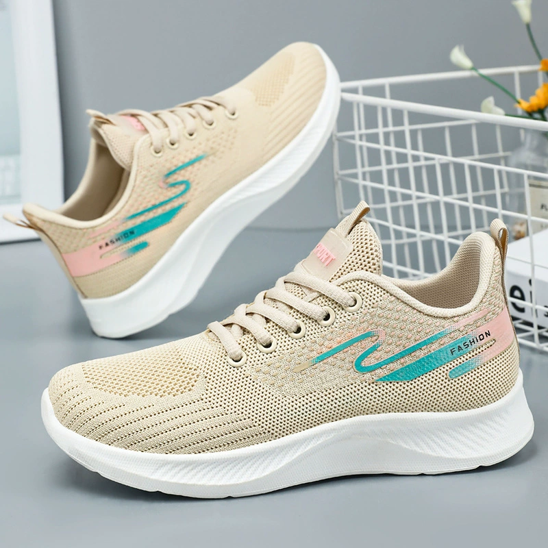 Женская обувь, летние универсальные дышащие туфли на плоской подошве с сеткой, туфли через плечо, кроссовки для бега на мягкой подошве на шнуровке в корейском стиле.
