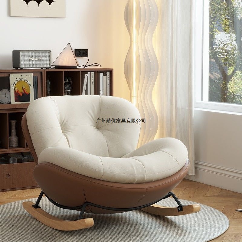 Simple Modern Rocking Chair Balcony Living Room Leisure Lounge Chair Bedroom Home Nap Lazy Sofa Chair Can Lie down and Sit