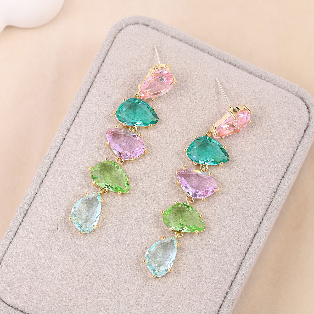 Drop Earrings Classification 1 Pair Quantity 1 Pair Elegant Water Droplets Inlay Copper Zircon Drop Earrings